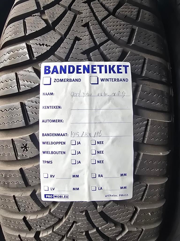 Goodyear 195/55/16 winterbanden 4stuks, Ophalen