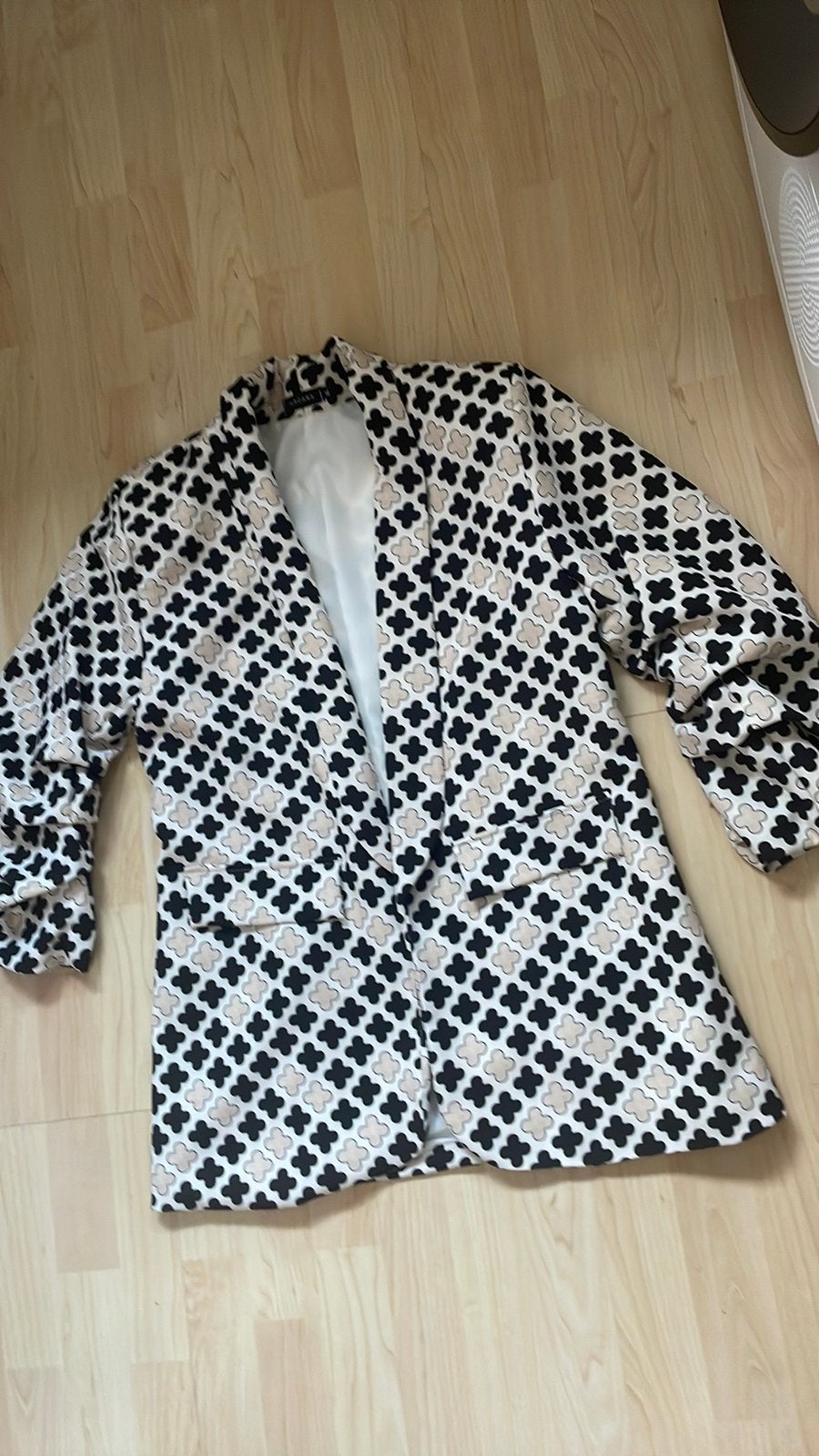 Nieuw creme zwart print Blazer maat L, Zwart, Maat 42/44 (L), Nieuw, Ophalen of Verzenden
