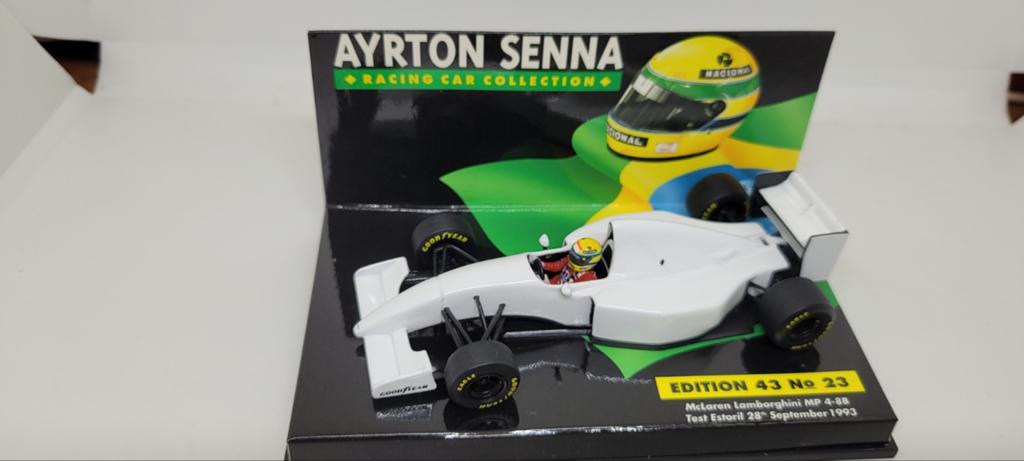 Minichamps McLaren Lamborghini MP 4_8B Ayrton Senna, Ophalen of Verzenden, Zo goed als nieuw, Auto, MiniChamps