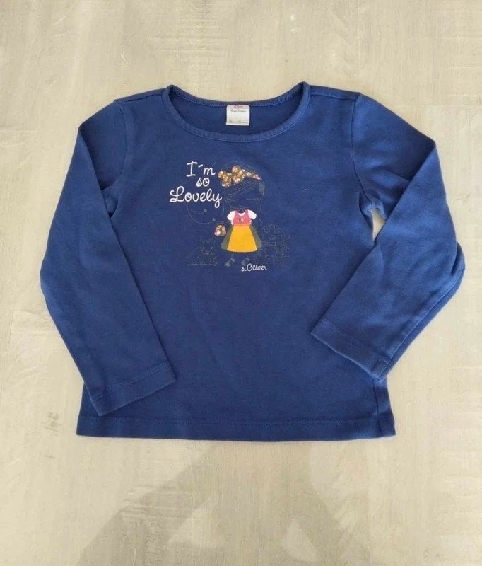 blauwe longsleeve s. oliver maat 104 meisje, Meisje, S. Oliver, Ophalen of Verzenden, Zo goed als nieuw
