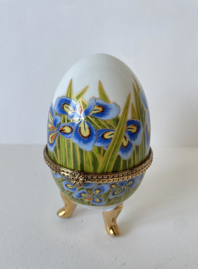Vintage Limoges porseleinen Fabergé ei, juwelendoosje, Ophalen of Verzenden