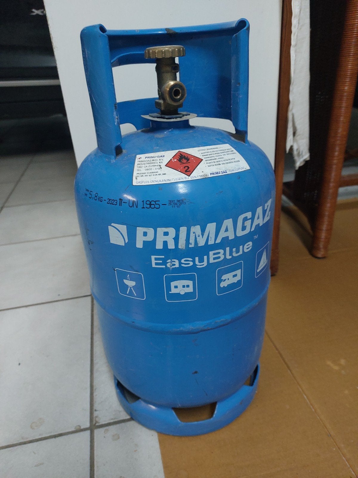 Primagaz EasyBlue gasfles 5.8 KG (leeg), Ophalen, Gebruikt