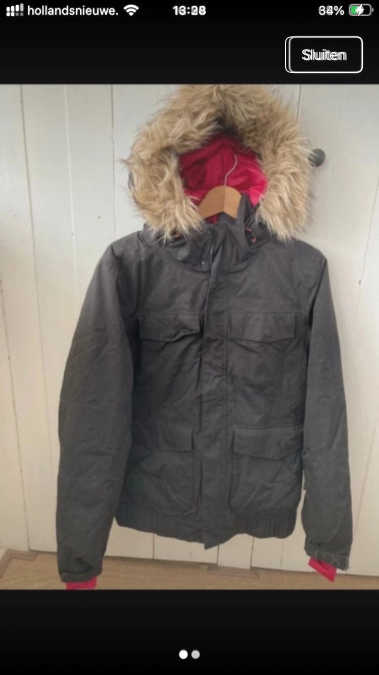 SPEX Winterjas met bontkraag - Maat xl, Ophalen of Verzenden, Zo goed als nieuw, Bruin