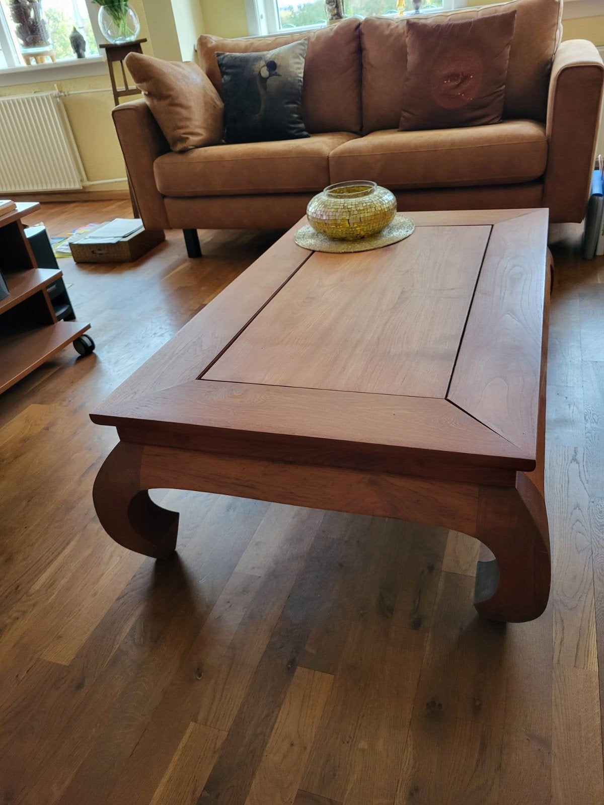 Massief houten salontafel - Oosters design, Huis en Inrichting, Ophalen, Gebruikt, 100 tot 150 cm, 50 tot 100 cm