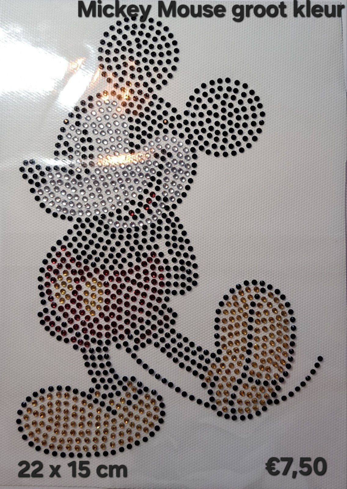 Mickey Mouse opstrijk applicatie met glittersteentjes., Ophalen of Verzenden, Nieuw, Hotfix applicaties
