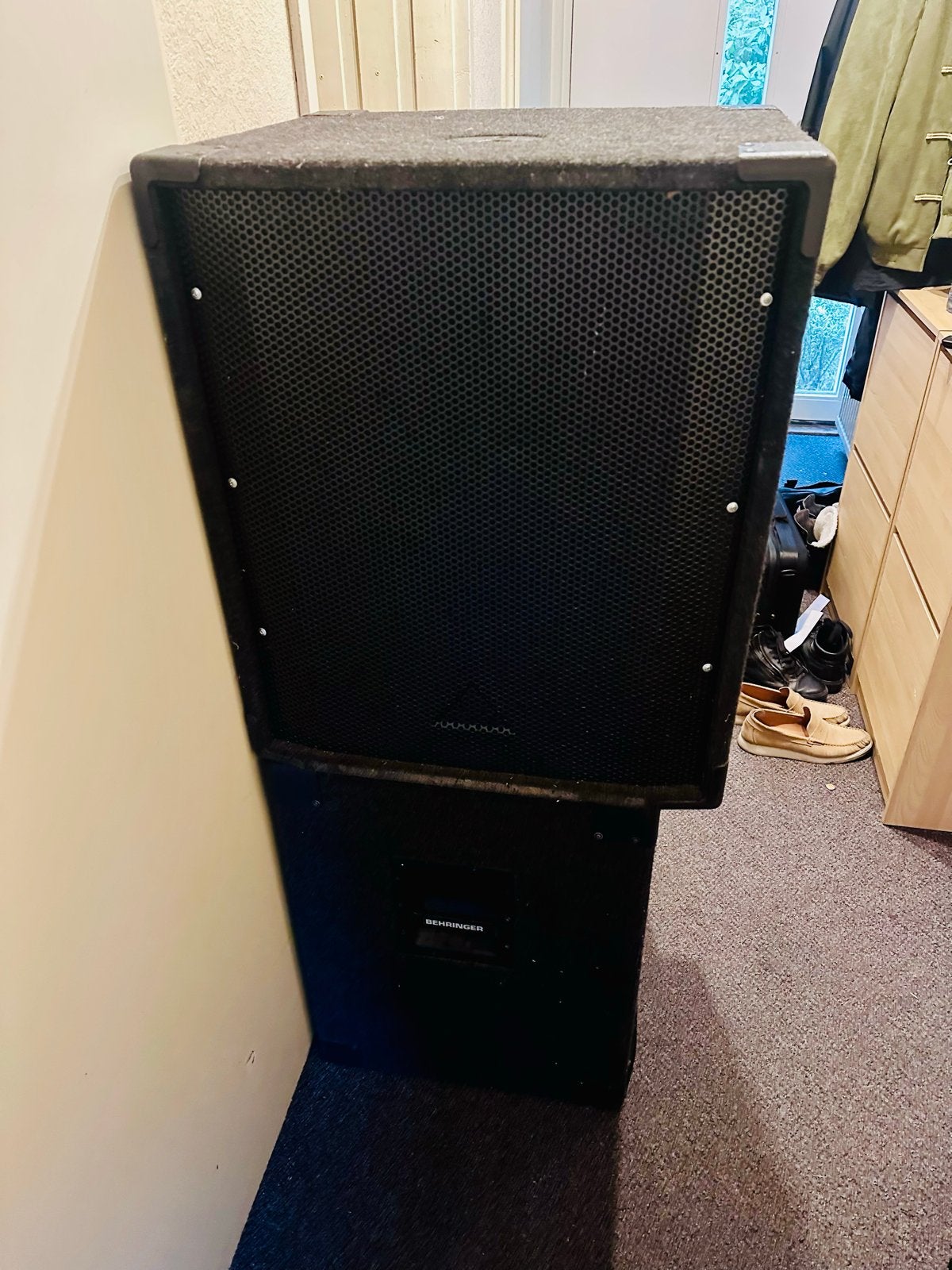 Behringer Eurolive B1800X 18 inch subwoofers, Gebruikt, Subwoofer, Basreflex, Ophalen