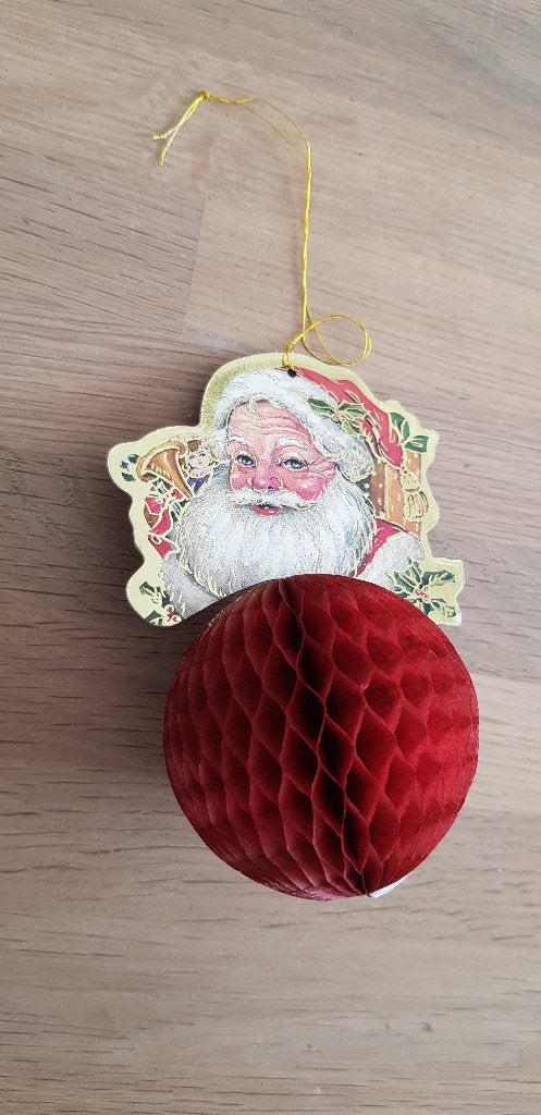 Vintage papieren kerstman ornament, Diversen, Ophalen of Verzenden, Gebruikt