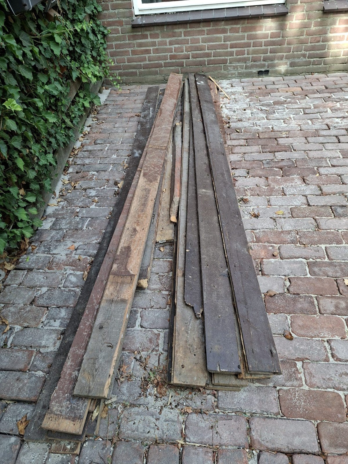 Oude kapot houten planken, Ophalen, Gebruikt, 25 tot 50 mm, Plank