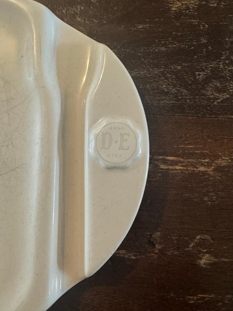 8 Douwe Egberts gebaksbordjes met gebruiksporen, Antiek en Kunst, Antiek | Servies los, Ophalen