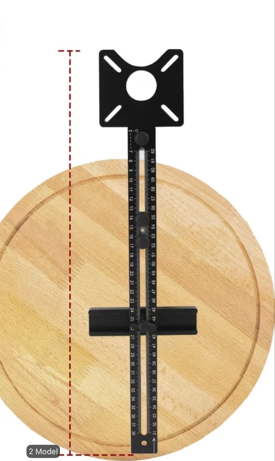 Cirkel freesarm - rood aluminium - voor kantenfrees 65mm, Doe-het-zelf en Verbouw, Ophalen of Verzenden, Nieuw, Kantenfrees