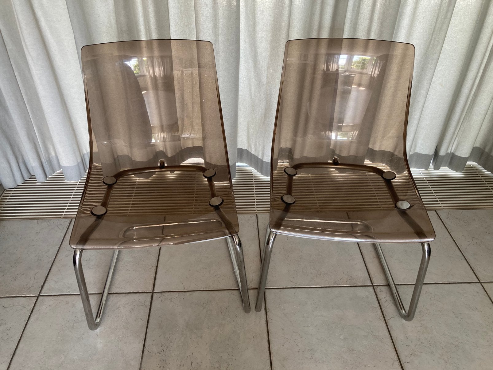 Ikea Tobias stoelen 2 stuks, Huis en Inrichting, Ophalen, Gebruikt, Bruin, Twee