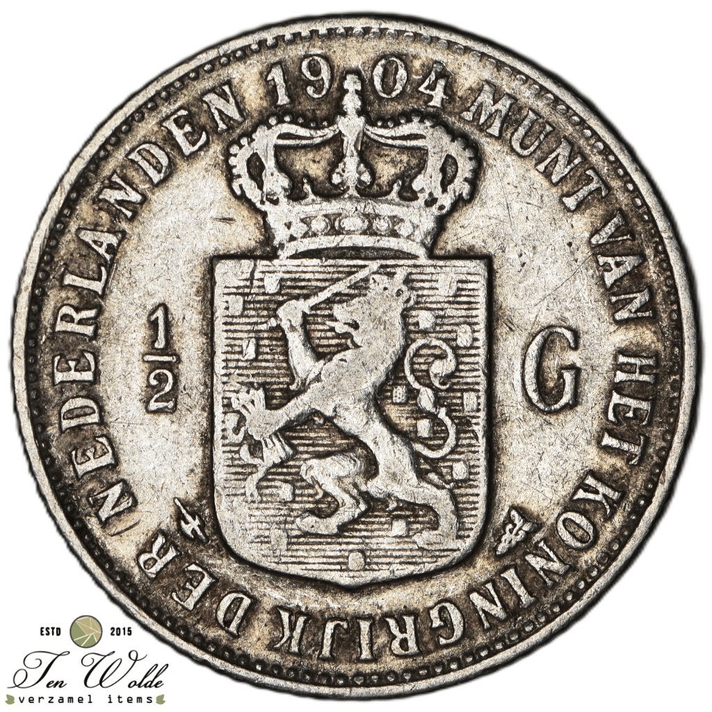 Nederland ½ Gulden 1904, ½ gulden, Zilver, Ophalen of Verzenden, Koningin Wilhelmina