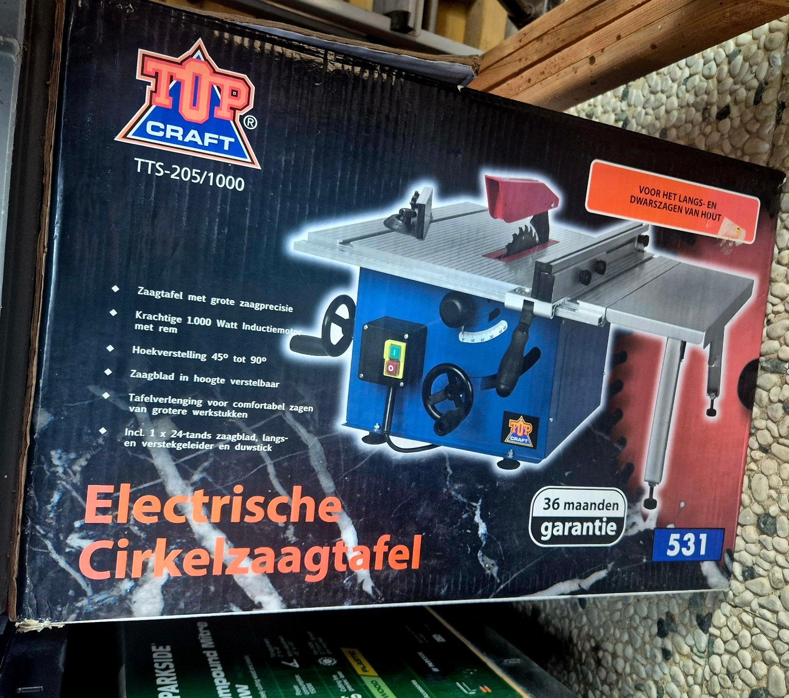 Top Craft TTS-205/1000 Elektrische Cirkelzaagtafel NIEUW ., Ophalen, Cirkelzaag, 70 mm of meer, Nieuw