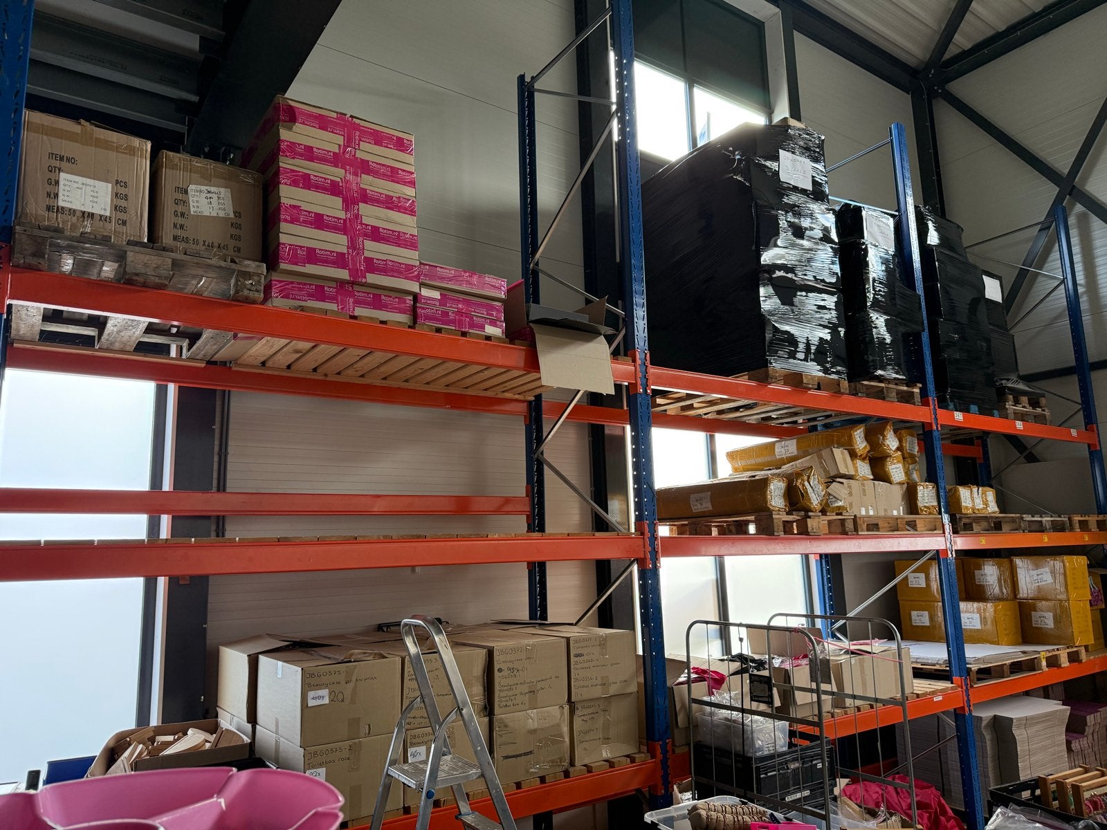 SLP Palletstelling 8,5m lang, 5,25m hoog (1 ingekort), Ophalen