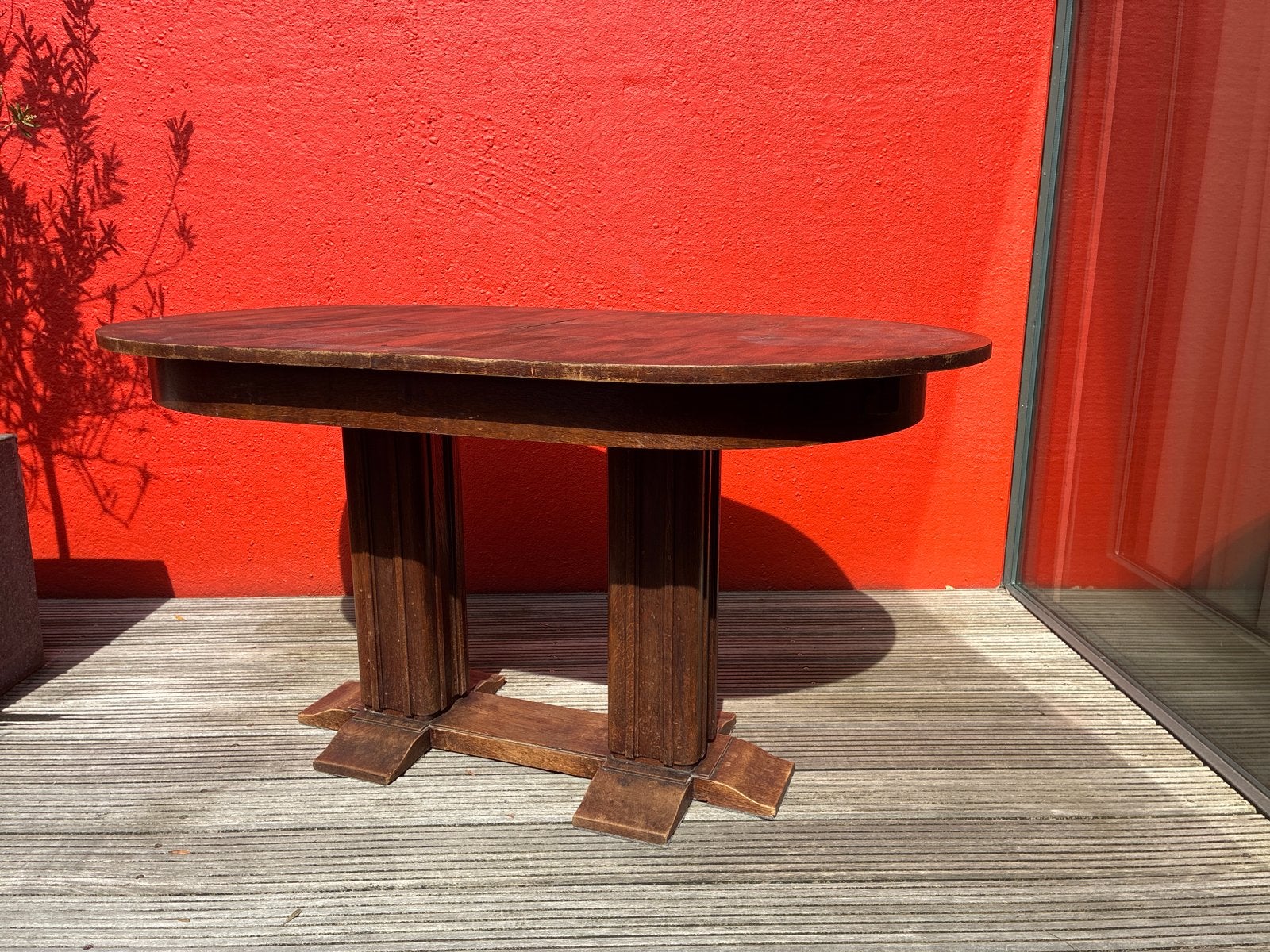 Ovalen tafel H.Pander en zonen, 142x86 cm, hoogte 75 cm, Ophalen