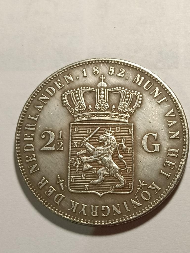 Rijksdaalder 1852 Zwaard, Ophalen of Verzenden, Koning Willem III, 2½ gulden, Zilver