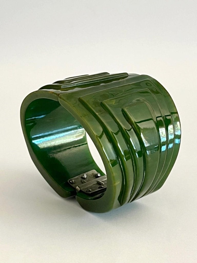 Groen en Geel Gemarmerd Bakeliet klem Armband, Verzenden, Overige materialen, Armband