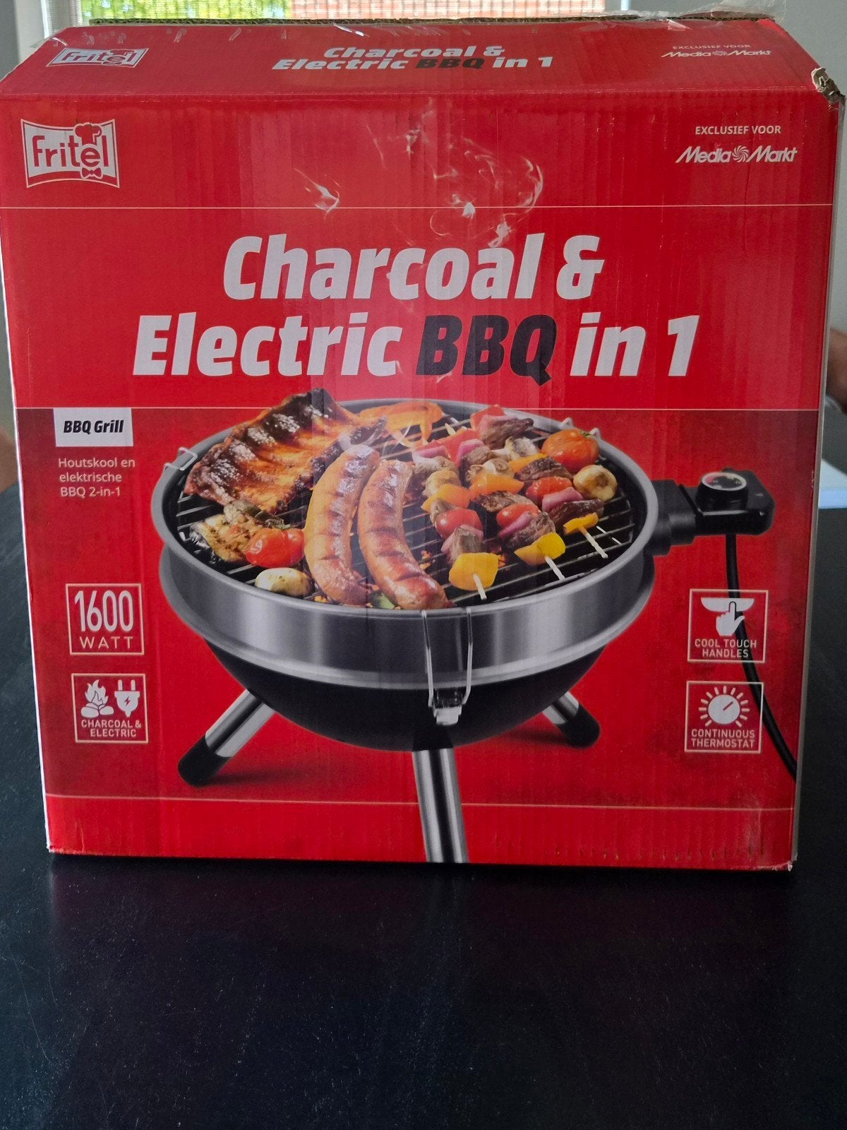 FRITEL Charcoal & Electric BBQ 2 in 1 Elektrische barbecue, Ophalen, Nieuw, Fritel