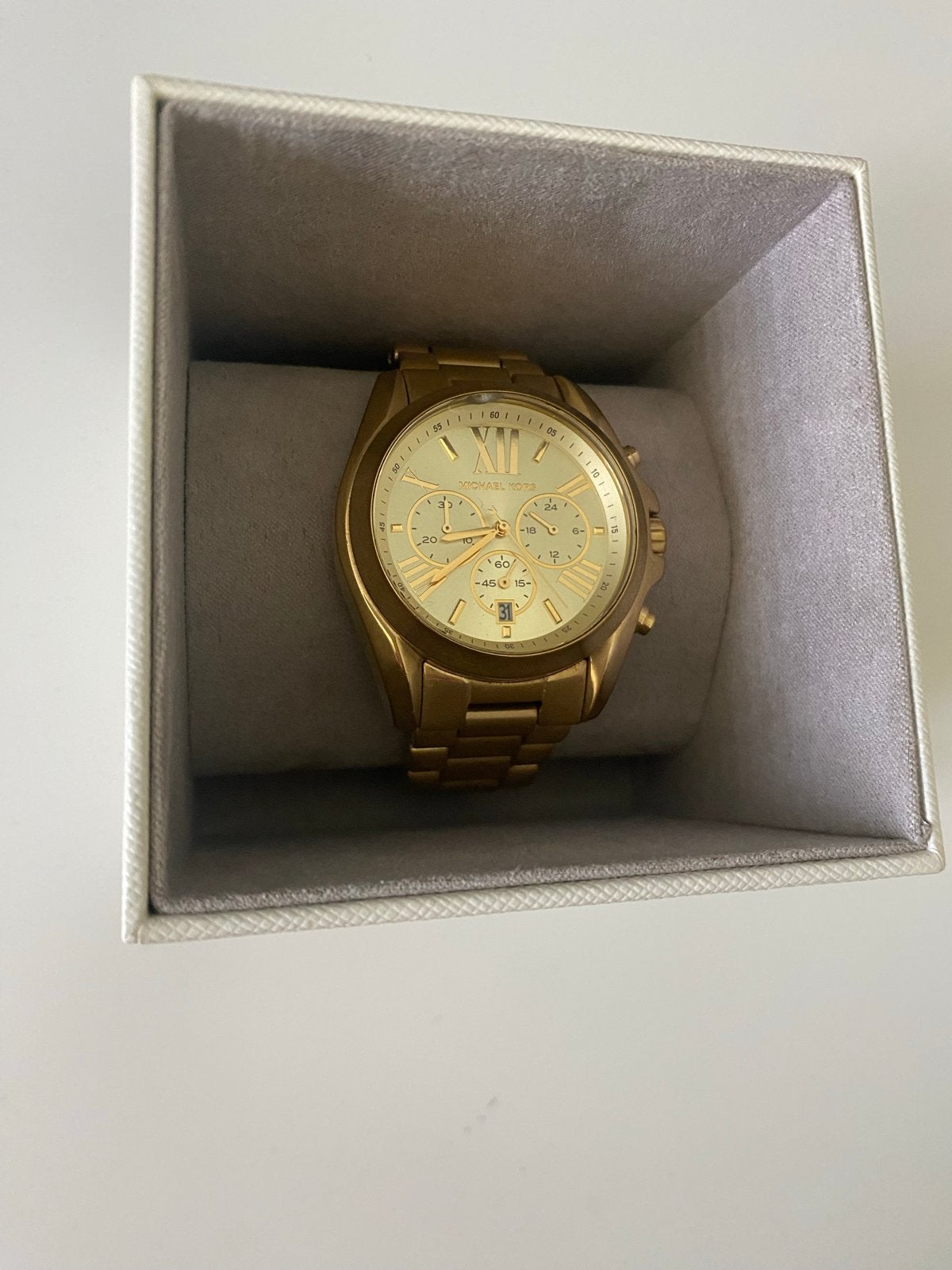 Origineel Michael Kors Dameshorloge Goud met Doos en Extra S, Overige merken, Gebruikt, Staal, Polshorloge