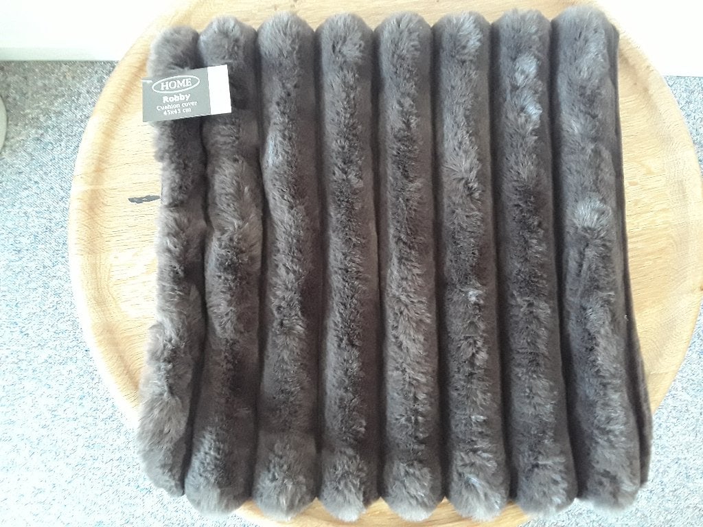nieuw bruin ''bont'' kussenhoesje met rits 42 x 42 cm., Huis en Inrichting, Overige merken, Bruin, Vierkant, Nieuw