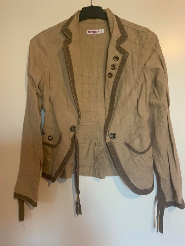 Beige vest/blazer mt s 36, Ophalen of Verzenden, Zo goed als nieuw, Maat 36 (S), Beige