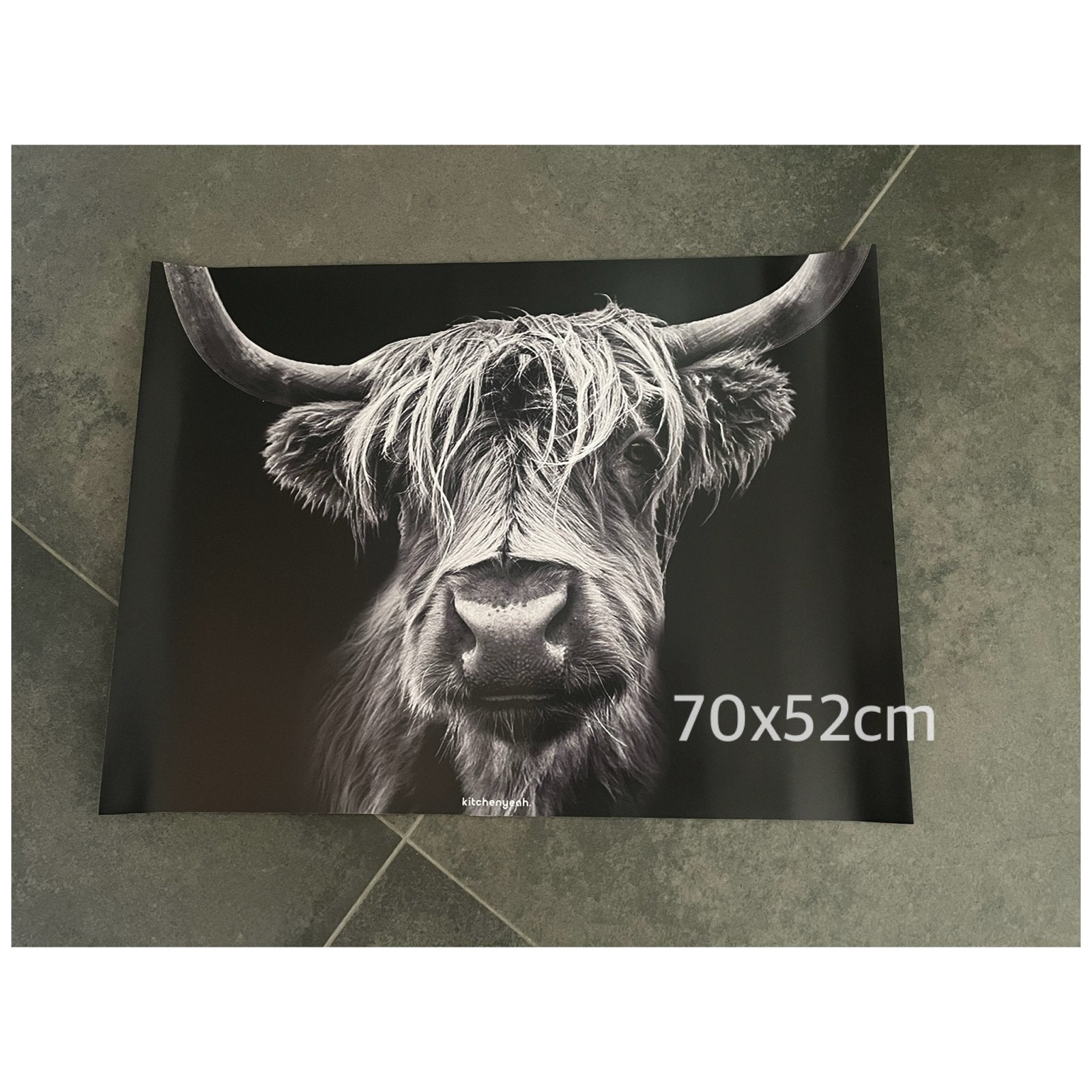 Kookplaat beschermer Schotse Hooglander 70x52cm, Huis en Inrichting, Overige typen, Nieuw, Ophalen of Verzenden, Zwart