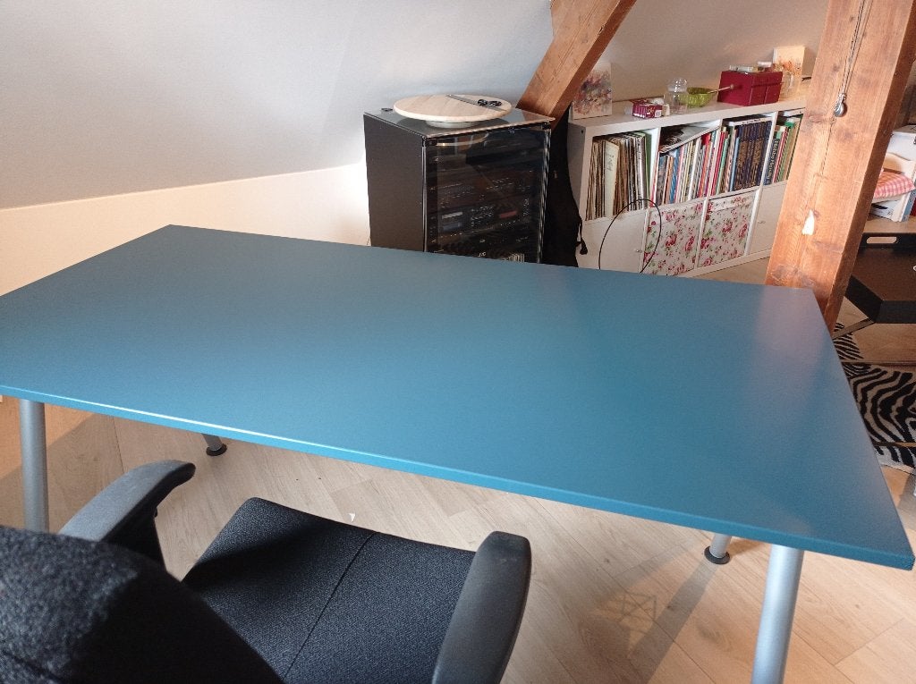 Bureau Ikea, 160x80 cm, nachtblauw, Ophalen, Overige typen, 160 cm, Spaanplaat of MDF