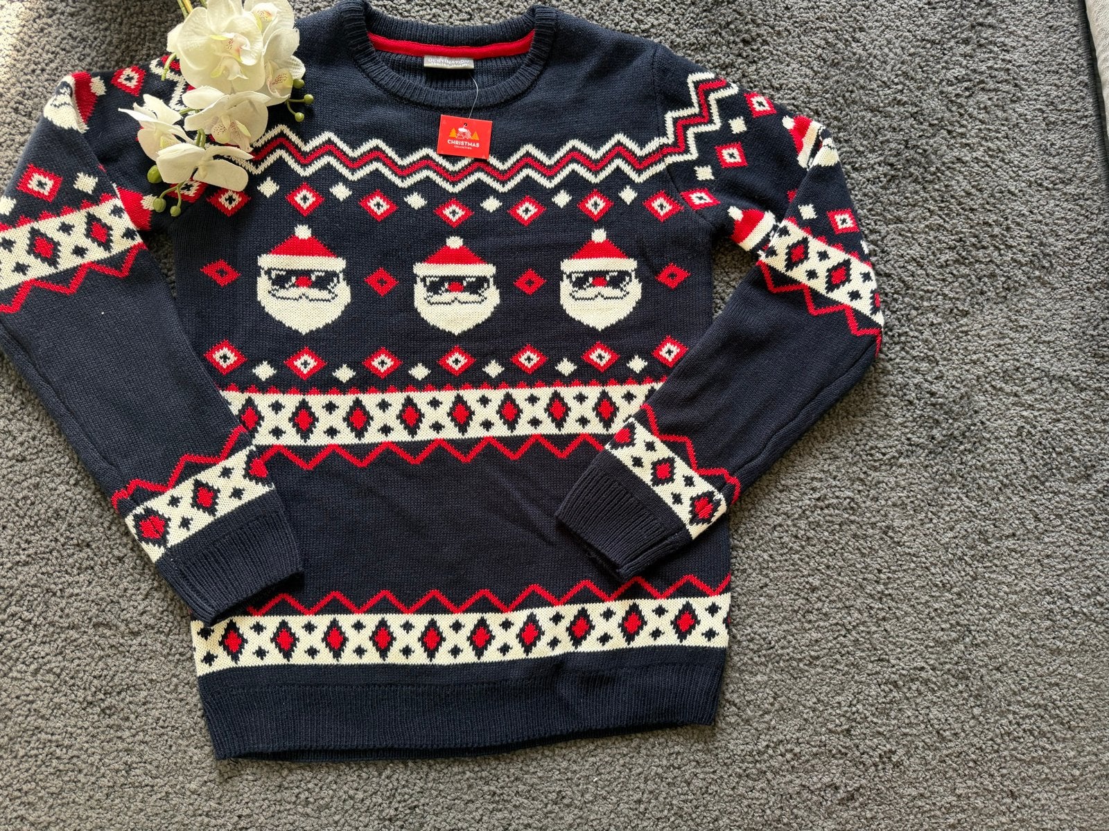 Nieuwe Marineblauwe Kersttrui van Destination, maat 158/164, Kinderen en Baby's, Ophalen of Verzenden, Nieuw, Jongen, Trui of Vest