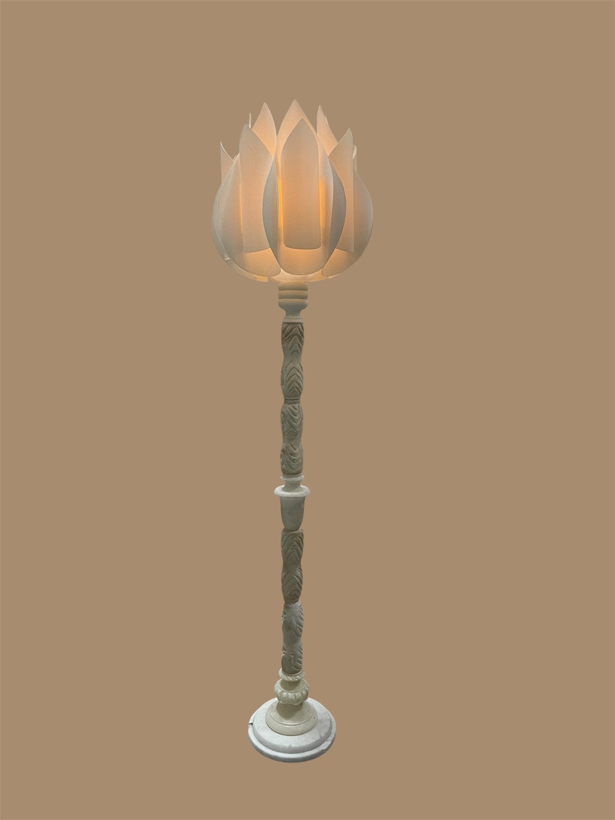 Waanzinnige massief marmer staande vloerlamp seventies, Ophalen, Jaren 50-70, Natuurlijk materiaal, E27 (groot)