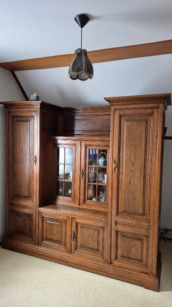 Vintage eikenhouten buffetkast, Huis en Inrichting, Ophalen, Eikenhout, 200 cm of meer, 150 tot 200 cm