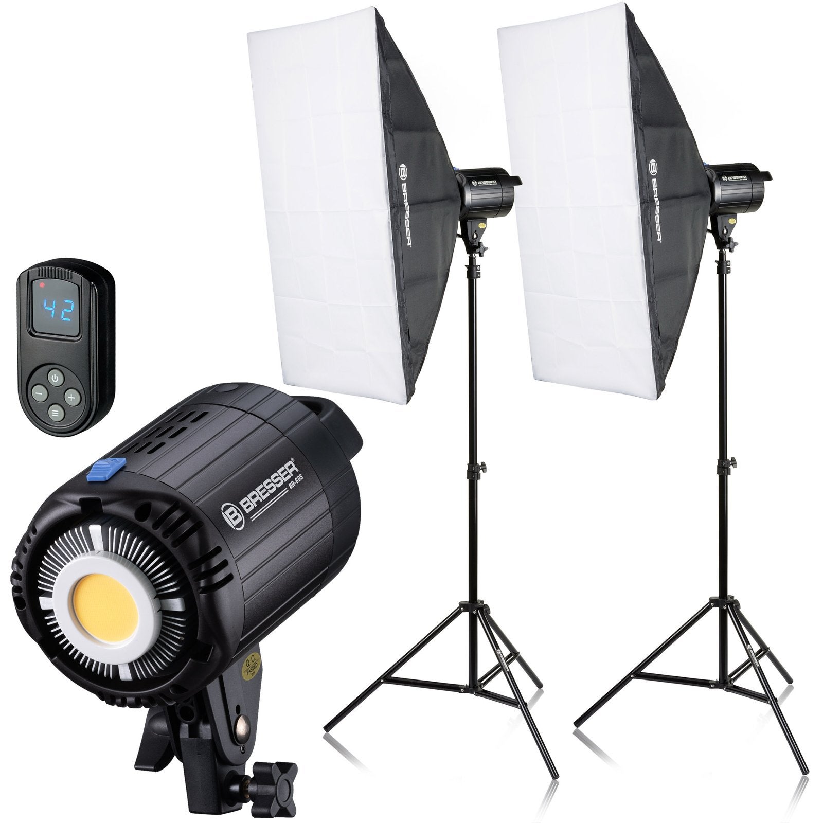 Bresser BR-60S COB LED Dual Kit Studio Softboxen, Ophalen, Zo goed als nieuw, Bresser, Inclusief lampen