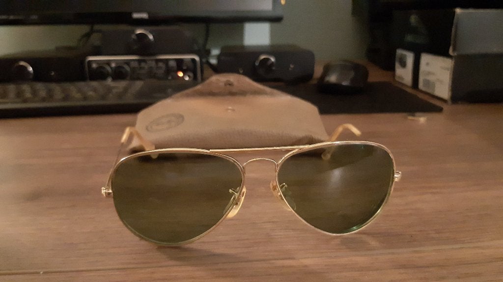 Vintage USA-made Bausch & Lomb Ray-Ban Aviator verguld frame, Sieraden, Tassen en Uiterlijk, Zonnebrillen en Brillen | Heren, Gebruikt