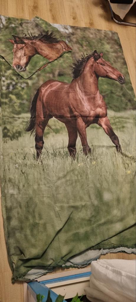 Paarden dekbedovertrek met kussen sloop, Ophalen, Gebruikt, Eenpersoons, Dekbedovertrek