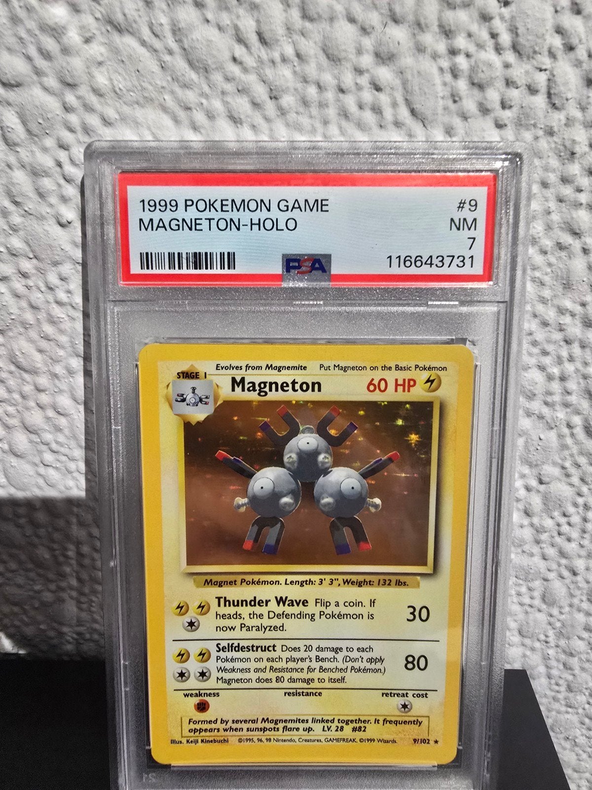 pokemon magneton (bs9) psa 7 slab, Ophalen of Verzenden, Zo goed als nieuw, Losse kaart