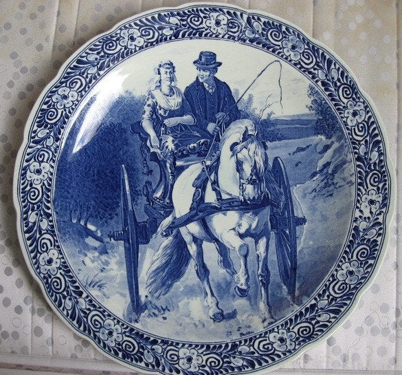 WANDBORD, DELFTS, doorsnede 40 cm, Ophalen, 40 cm, Steen/keramiek, Zo goed als nieuw
