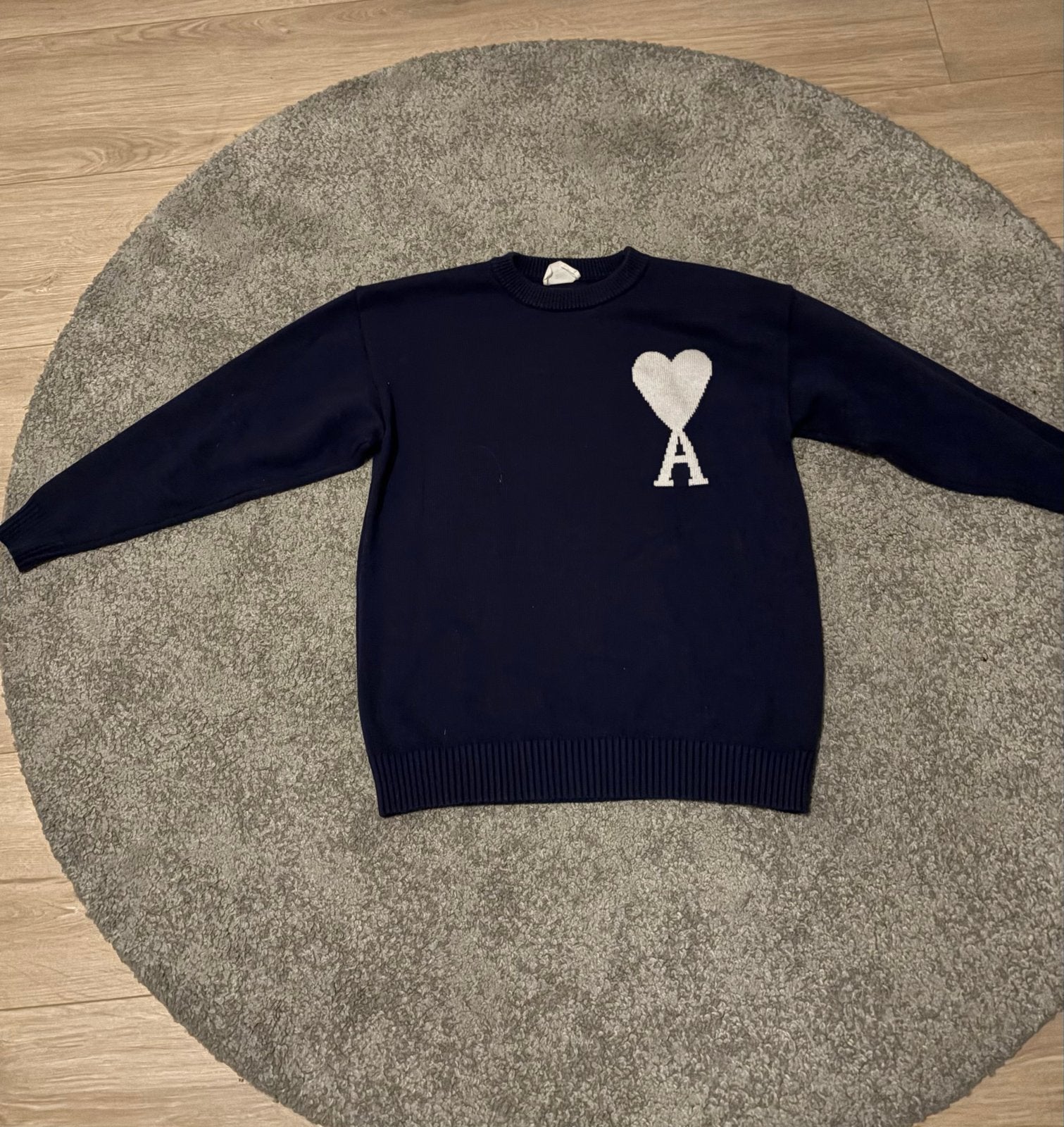 Ami Paris Trui Donkerblauw, Kleding | Heren, Ophalen of Verzenden, Zo goed als nieuw, Overige maten, Blauw