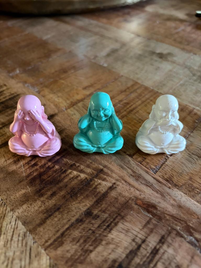 3 mini buddha’s: Zien, Horen & Zwijgen, Ophalen of Verzenden, Nieuw, Overige materialen, Overige stijlen