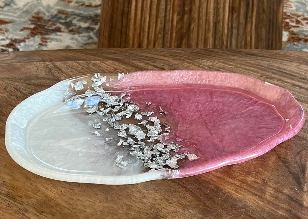 Luxe epoxy pink lage schaal/ tray !, Ophalen of Verzenden, Nieuw, Overige vormen