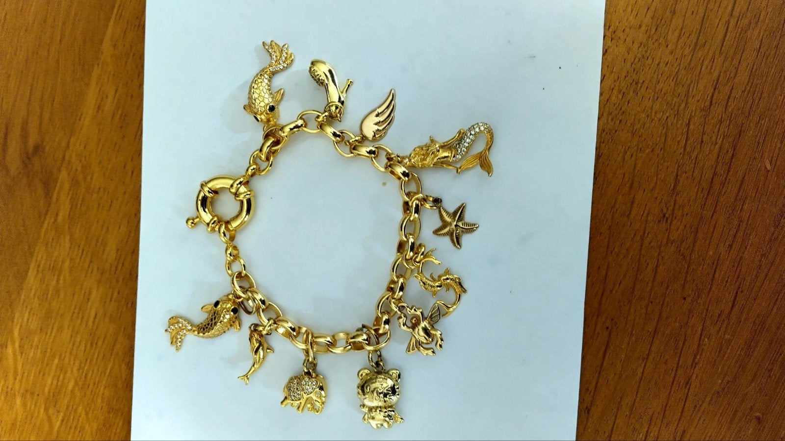 armband jasserron met bedels ( nieuw), Sieraden, Tassen en Uiterlijk, Armbanden, Ophalen of Verzenden, Nieuw, Goud, Goud