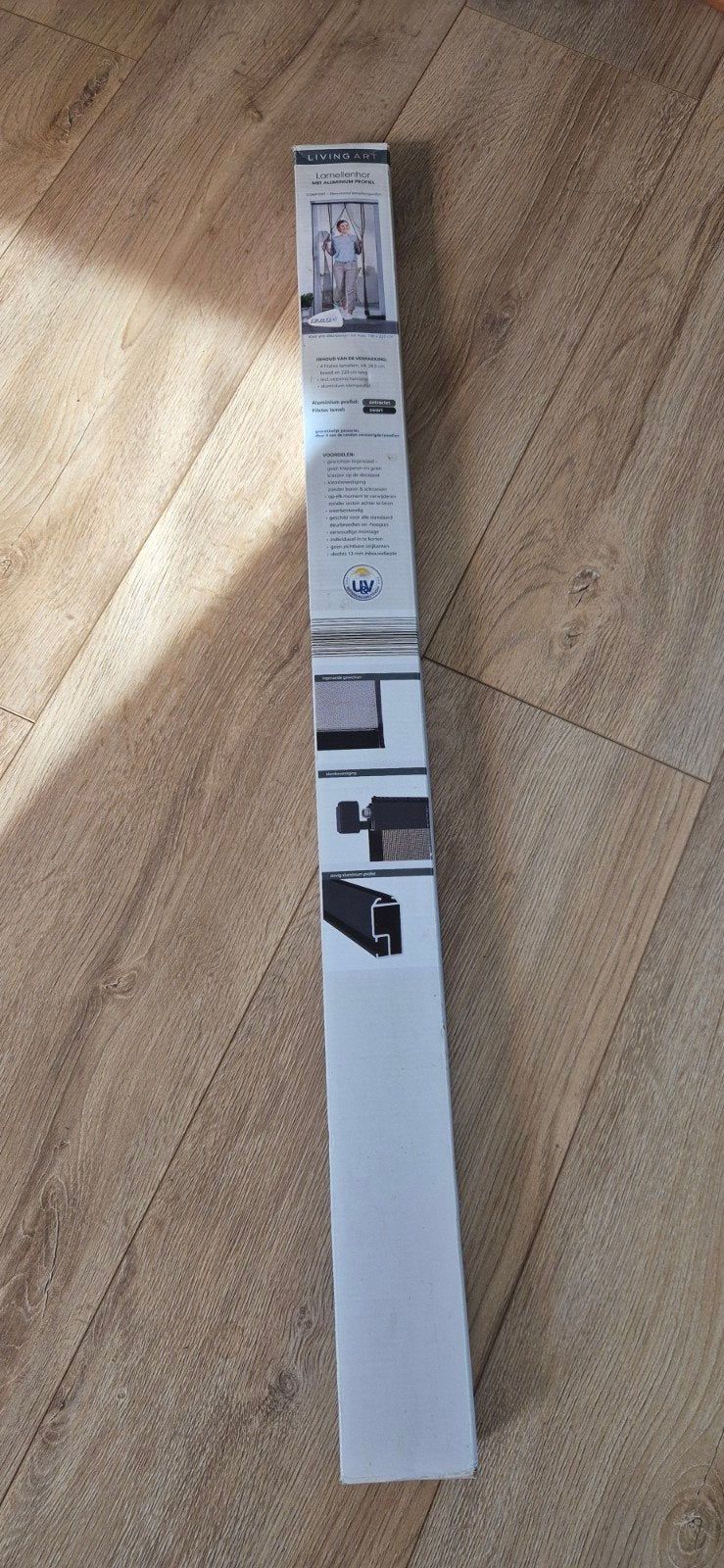 Nieuwe hordeur van lamellen, 100x220 cm, antraciet/zwart, 80 tot 100 cm, 215 cm of meer, Hordeur, Nieuw