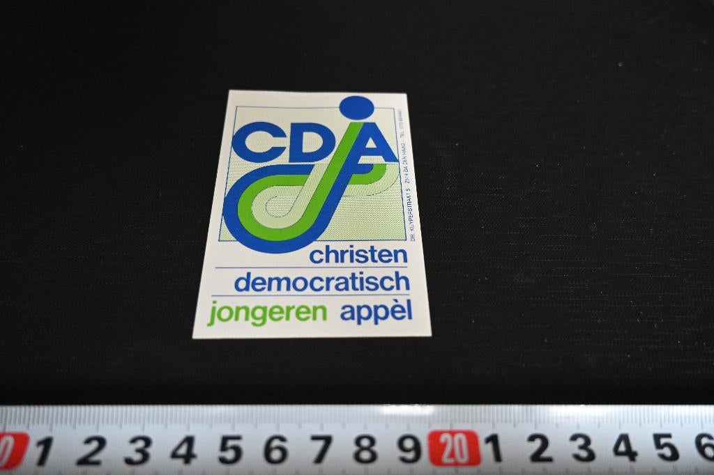 sticker Politiek CDA  Jongeren appèl, Ophalen, Zo goed als nieuw