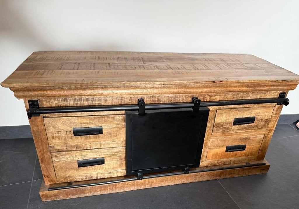 TV meubel, 100 tot 150 cm, Zo goed als nieuw, Minder dan 100 cm, Industrieel