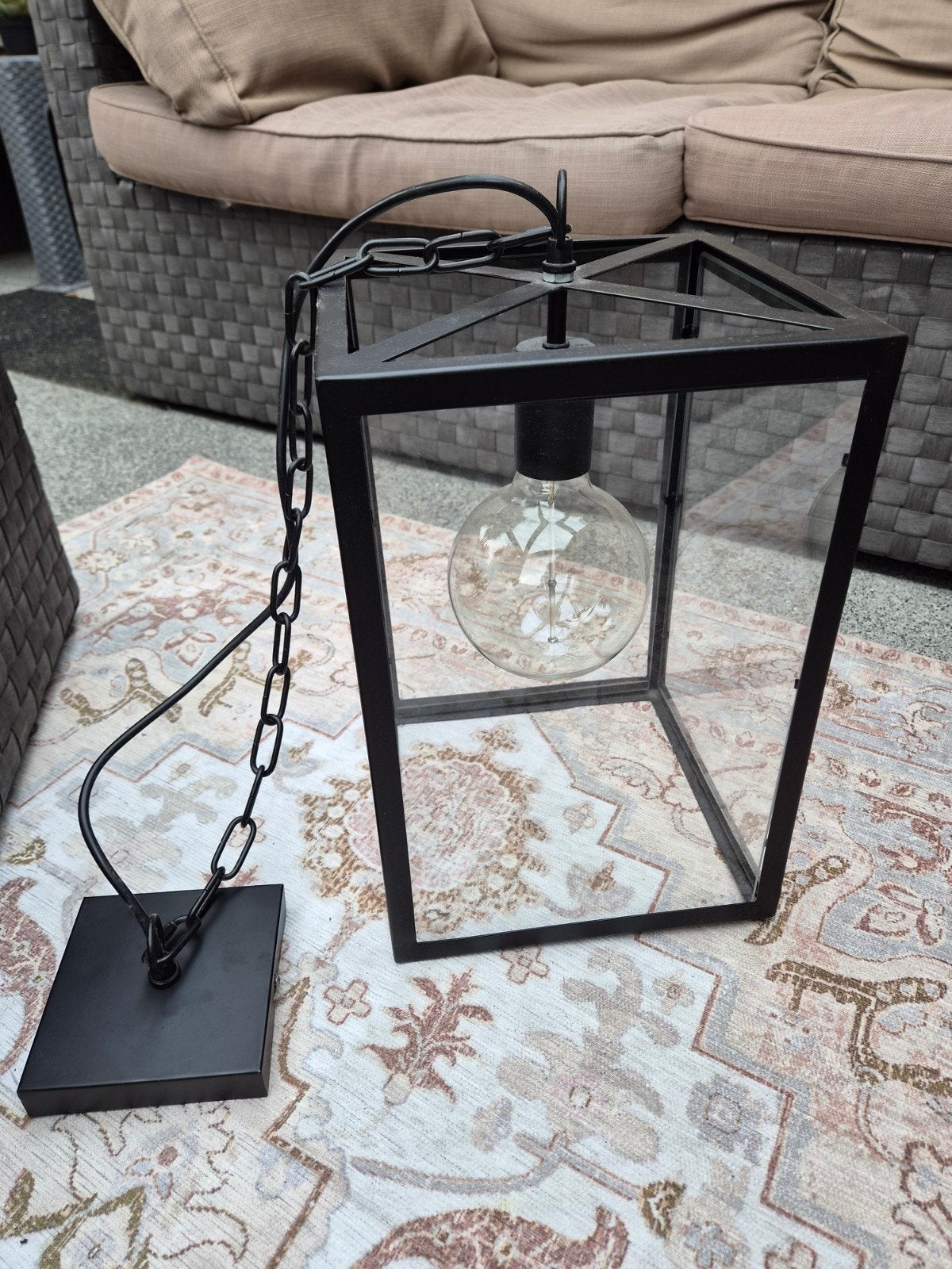Twee industriele hanglampen zwart, Zo goed als nieuw, Metaal, Industrieel, E27 (groot)
