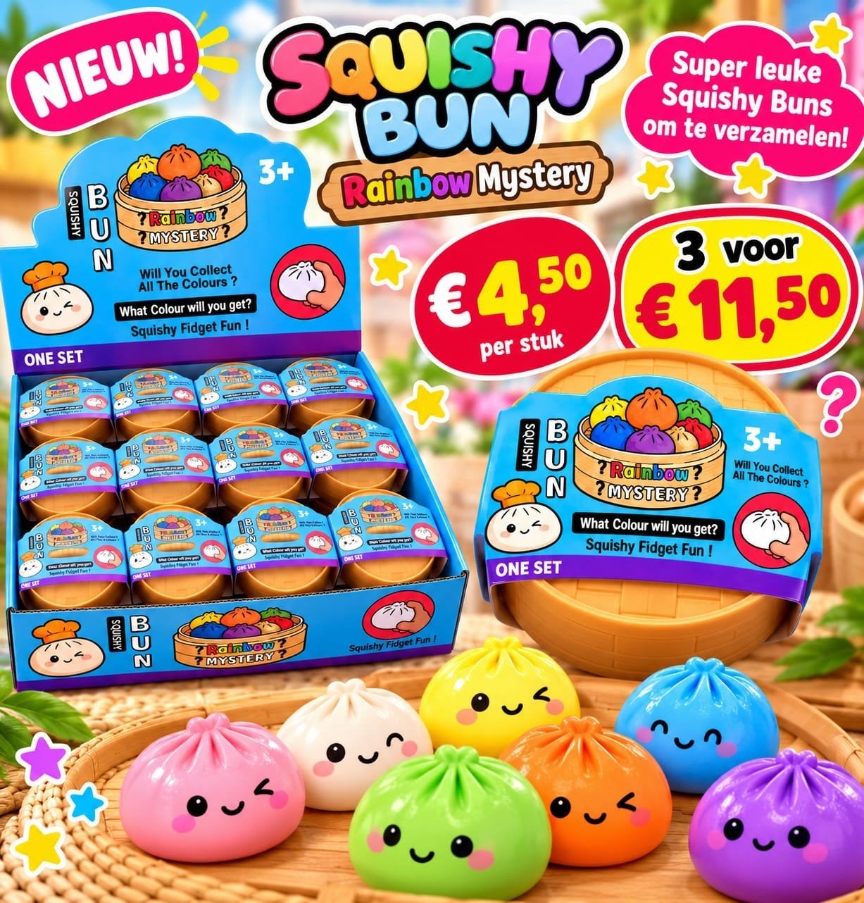 Squishy Bun Rainbow Mystery – NIEUW!, Ophalen of Verzenden, Nieuw, Jongen of Meisje