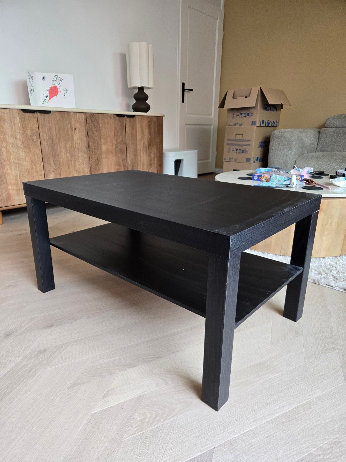 IKEA salontafel zwart, Ophalen, 100 tot 150 cm, 50 tot 100 cm, Zo goed als nieuw