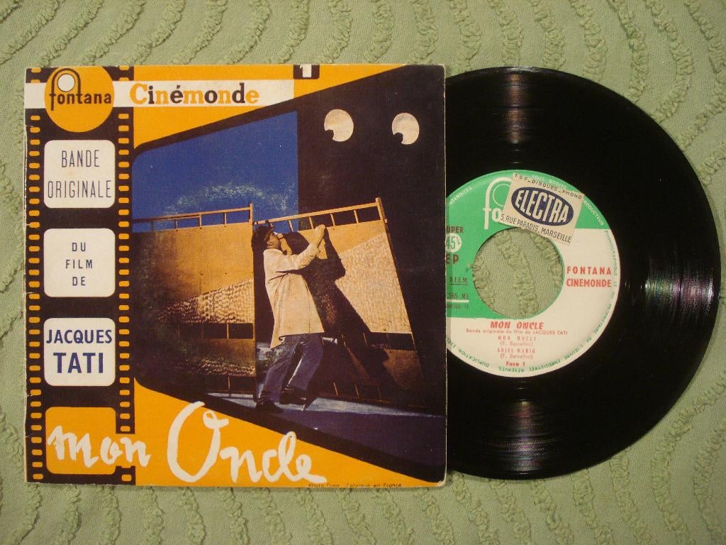 Jacques Tati 7" Vinyl EP: ‘Mon oncle OST’ (Frankrijk) 1964, Cd's en Dvd's, Ophalen of Verzenden, Gebruikt, Filmmuziek en Soundtracks