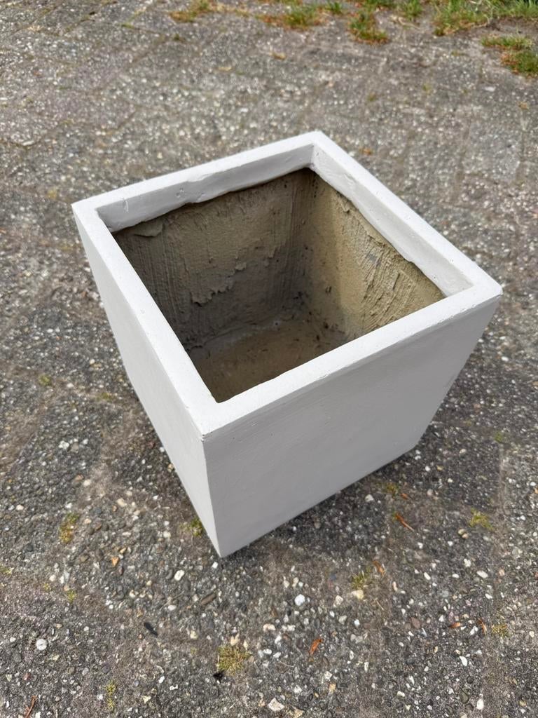 Plantenbak buiten, polystone taupe, vierkant 20x20x20cm, Ophalen, Minder dan 60 cm, Vierkant, Zo goed als nieuw