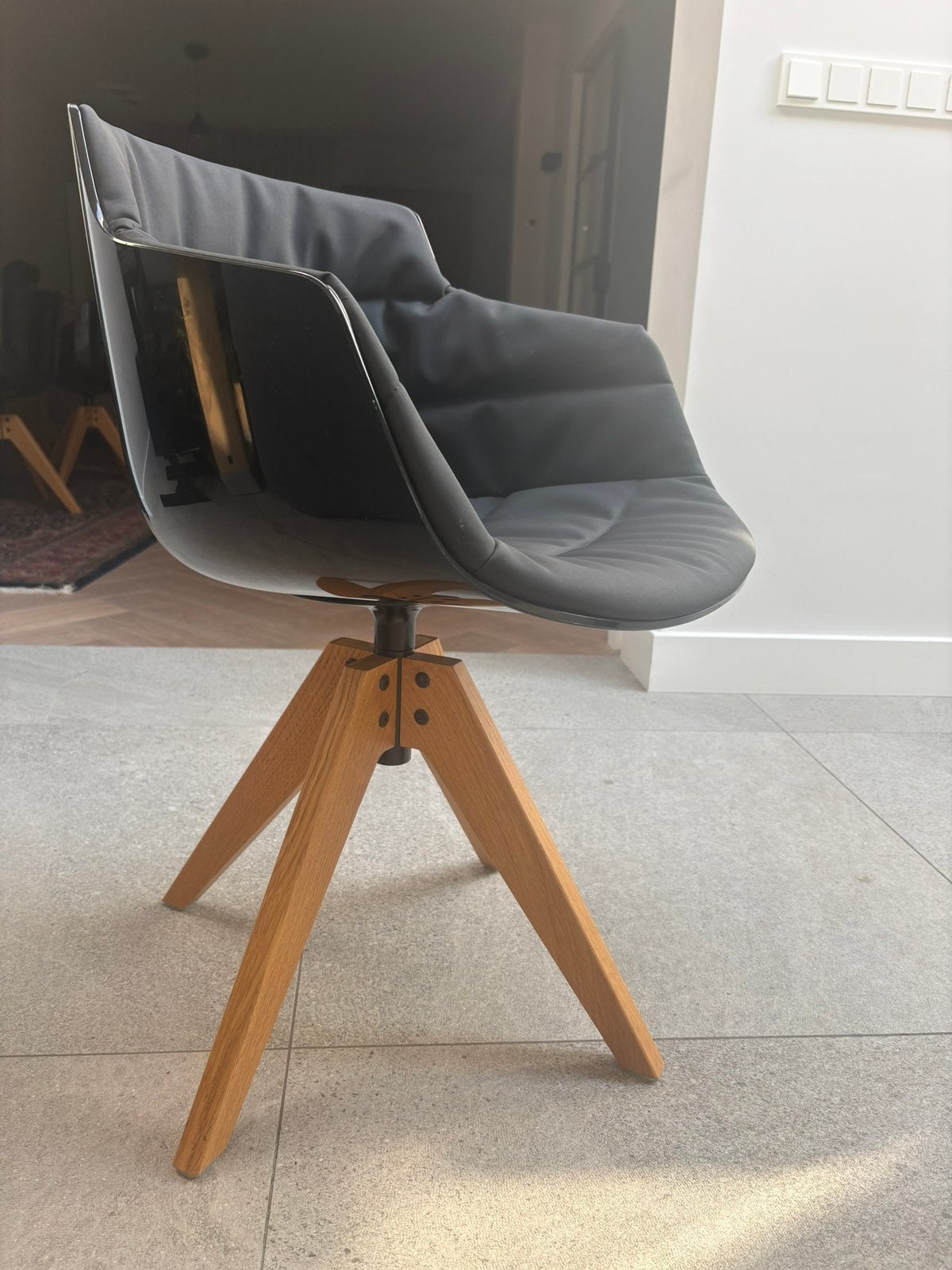 4 MDF Italia flow slim airchair design eetkamerstoelen, Ophalen, Zo goed als nieuw, Zwart