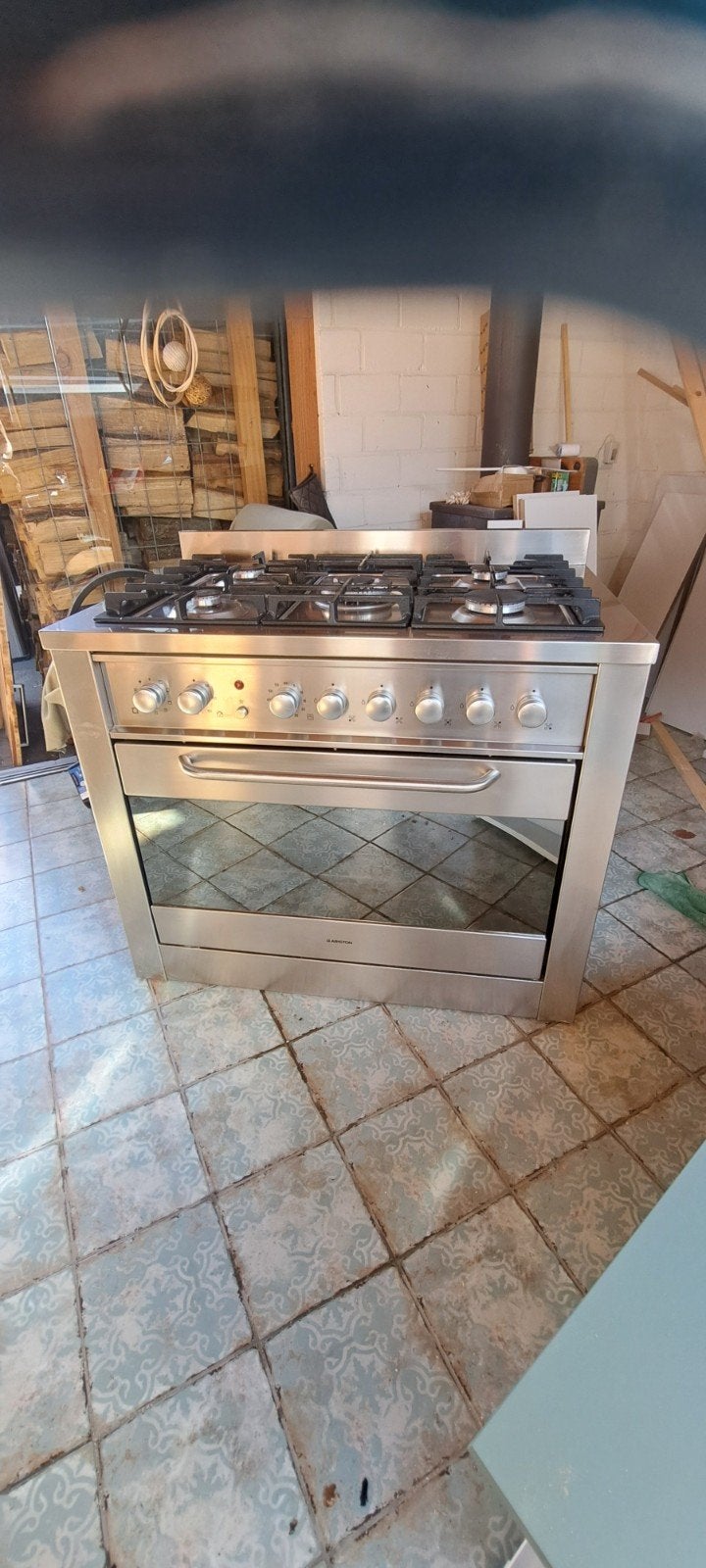 Ariston Vrijstaand Gasfornuis met Oven - RVS, Ophalen, Gebruikt, Hete lucht, 60 cm of meer