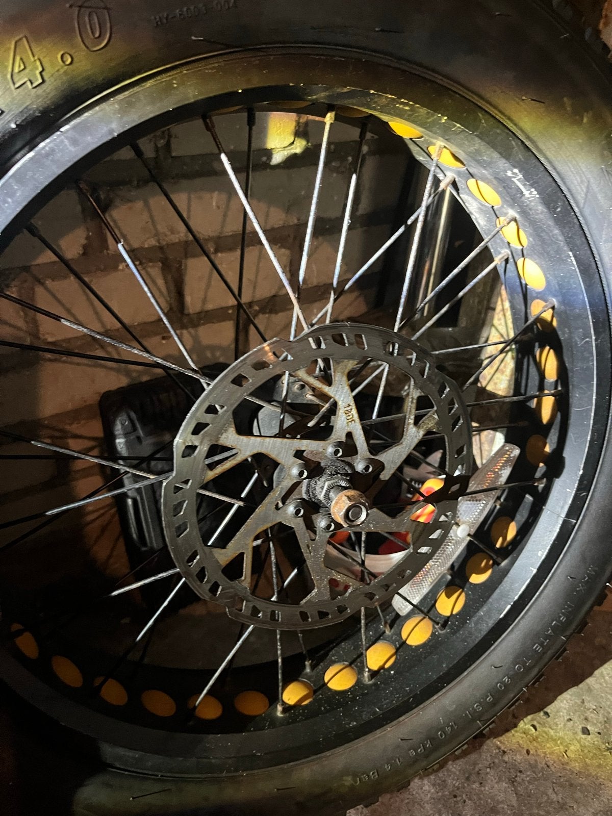 20 inch Fatbike Wiel met Band en Schijfrem, Fietsen en Brommers, Gebruikt, Fatbike, Rubber, Ophalen